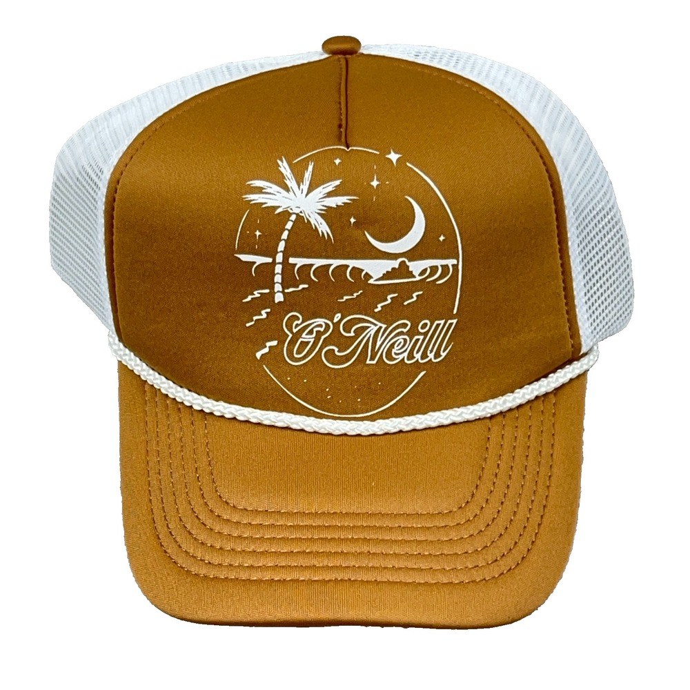 O'Neill Trucker Hat Cap Snapback Brown White Mesh Skate Skateboards Surf Rope